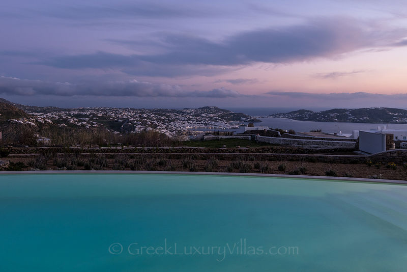 Overlooking Mykonos from luxury villa with pool in Agios Stefanos