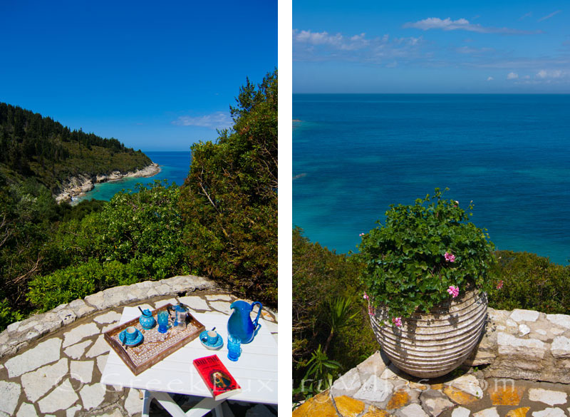 A bedroom in the beachfront villa in Paxos