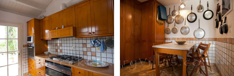 The kitchen of a beachfront villa in Paxos