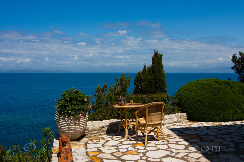 Seaview from a beachfront villa in Paxos