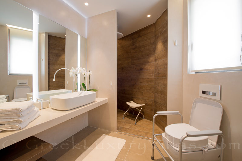 disabled friendly bathroom Pylos luxury villa