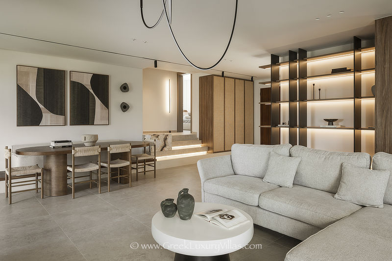 Lounge of modern beachfront villa