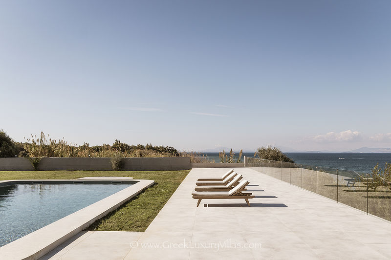 spacious seafront villa with pool