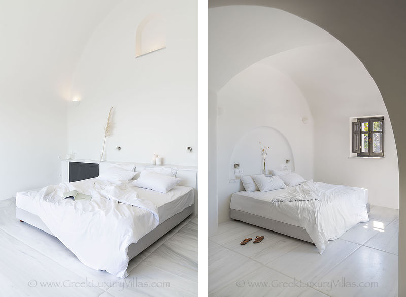 Santorini exclusive luxury villa bedrooms