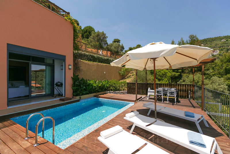 Skiathos modern holiday villa with pool and sea view