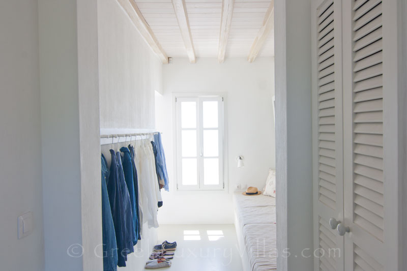 dressing  room  master  bedroom  waterfront  villa  Skiathos 