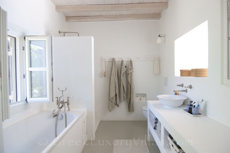 bathroom  master  bedroom  waterfront  villa  Skiathos