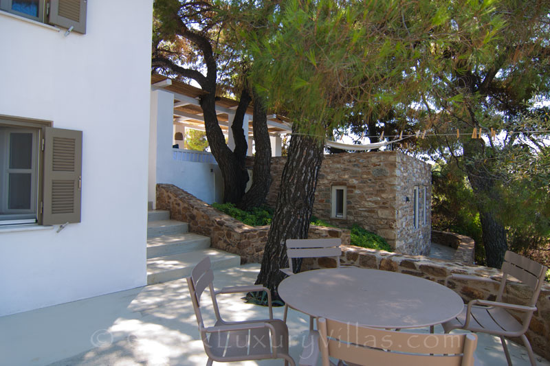 garden  table  guest  bedroom  waterfront  villa  Skiathos