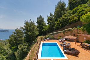 4 attached Villas with Pool by the Beach on Skiathos