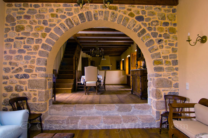 Ambelos's living-room in a traditional villa in Spetses