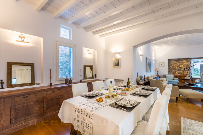 dinner at seafront luxury villa on greek island