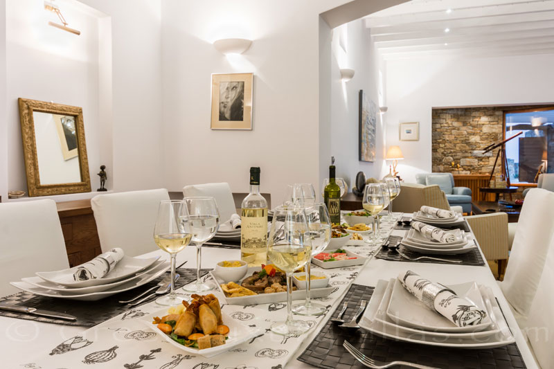 sea food dinner private chef luxury villa Syros Greece