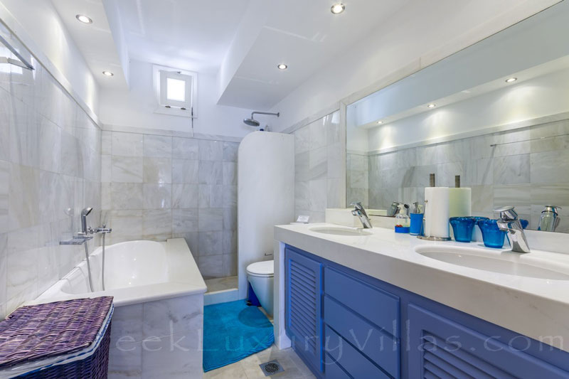 spacious bathroom luxury villa Syros Greece