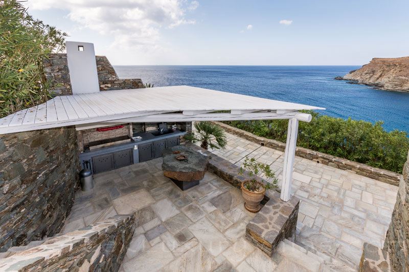 outdoor kitchen luxury villa Syros Greece