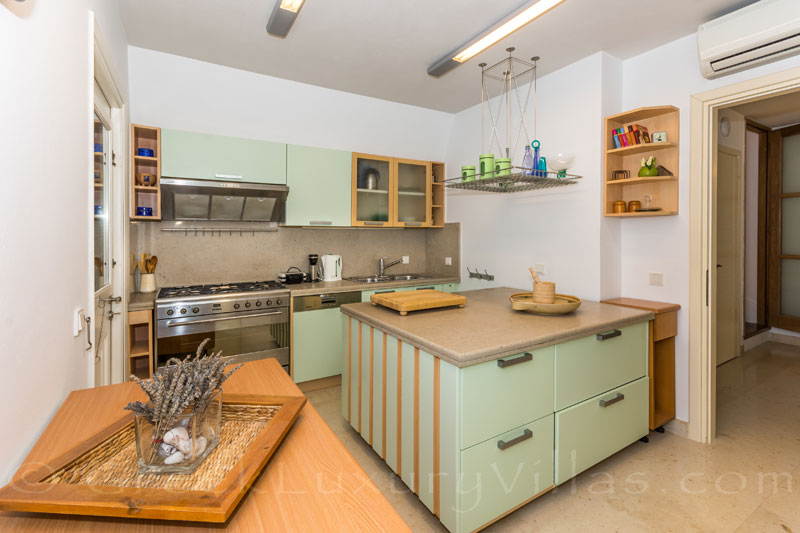 second kitchen luxury villa Syros Greece
