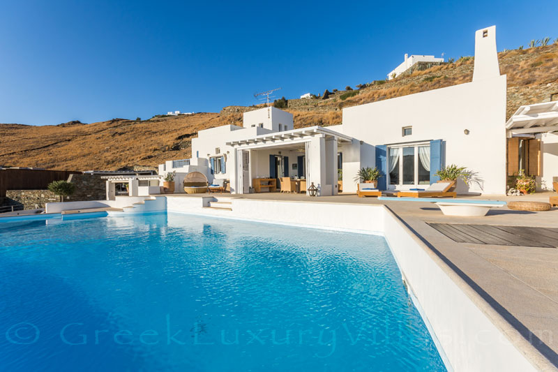 seafront luxury villa with pool Syros Greece
