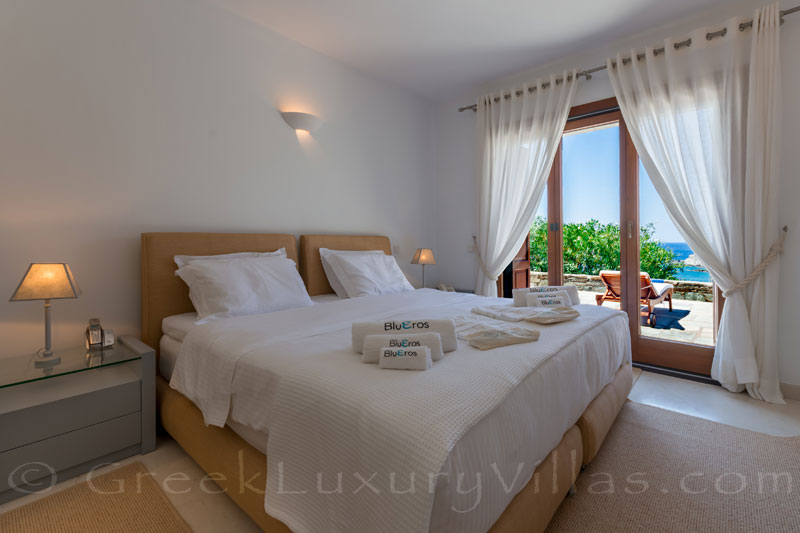 guesthouse double bed sea view luxury villa Syros Greece