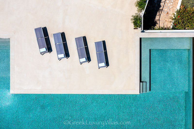 Pool of Modern Seafront Luxury Villa in Syros