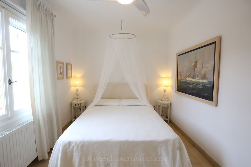 Bedroom of Modern Seafront Luxury Villa with Pool in Syros
