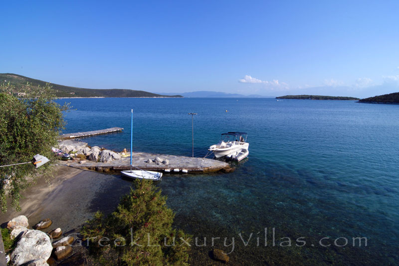 almyros exclusive seafront villa with private beach speed boat jetty