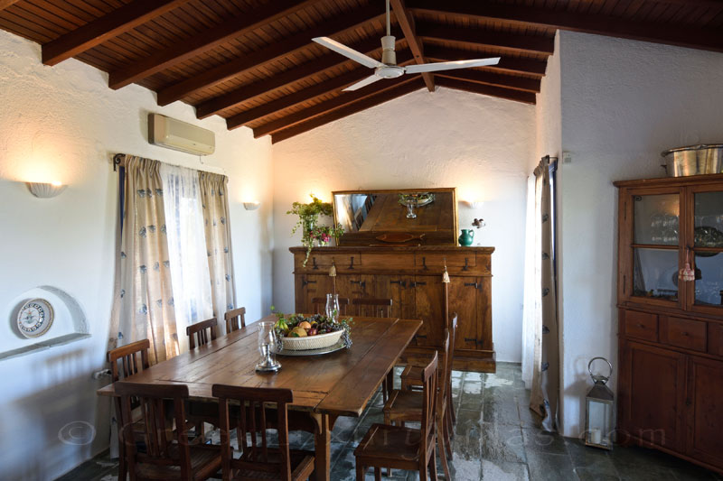 dining room of luxury villa with private chef butler boat