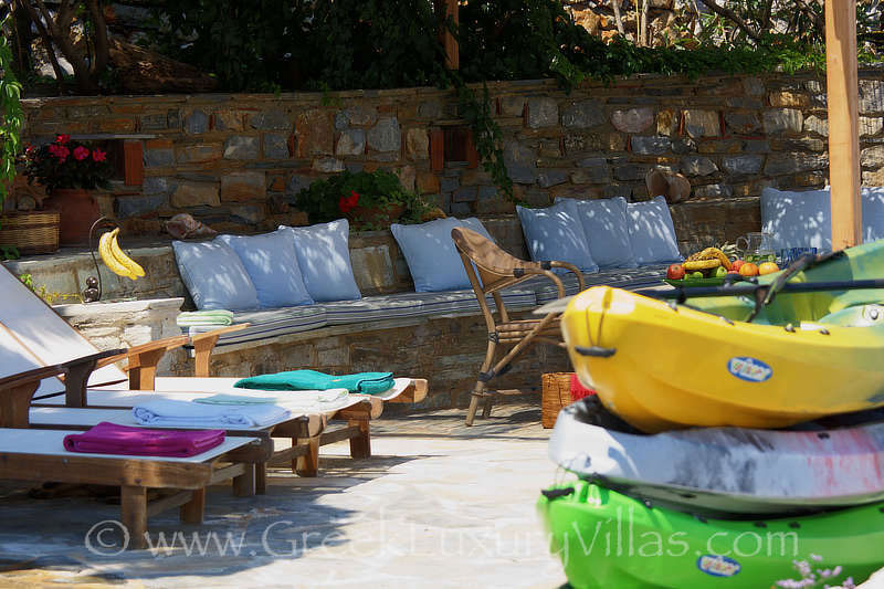 luxury seafront villa with private beach boat kayaks sunbeds