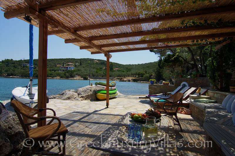 almyros elegant seafront villa with private beach boat private beach