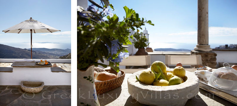 luxurious traditional house for two veranda sea view on Tinos