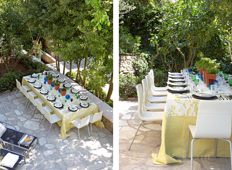 Tinos exclusive traditional villa garden dining