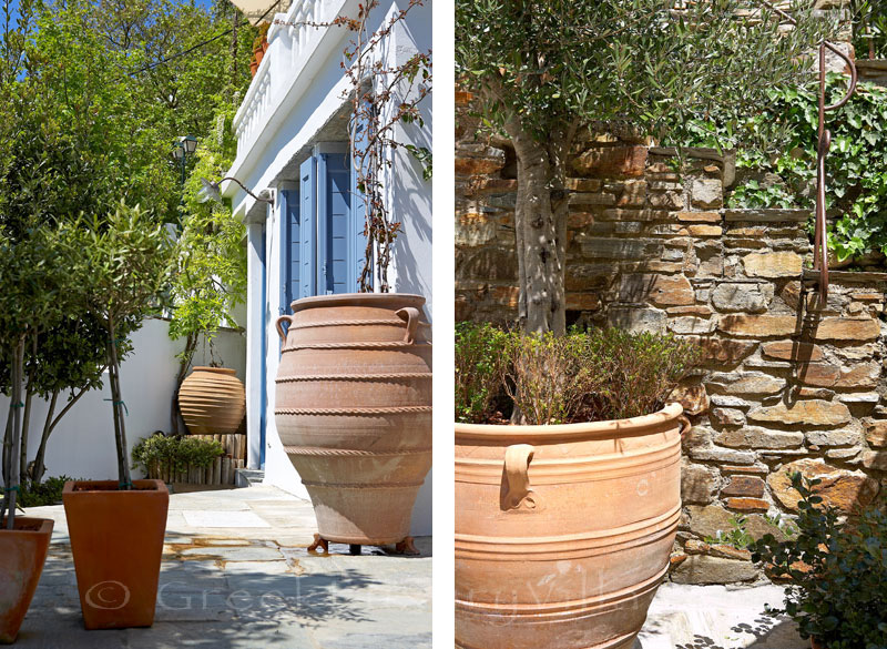 Tinos exclusive traditional villa garden