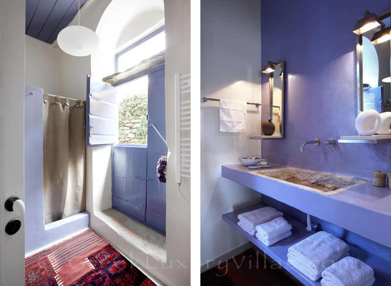 Tinos exclusive traditional villa bathroom