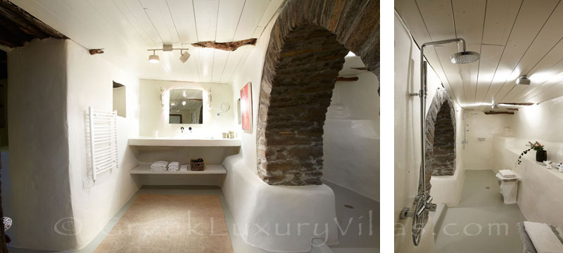 Bathroom of exclusive traditional villa on Tinos