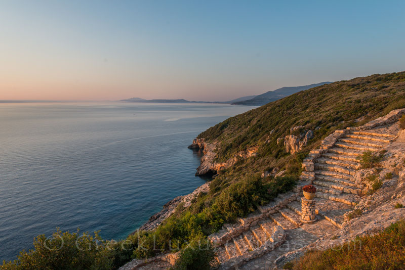 A seafront villa with a pool and sea access in Zakynthos